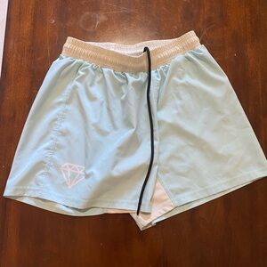 Large Light Blue jiu jitsu Shorts with Diamond Logo